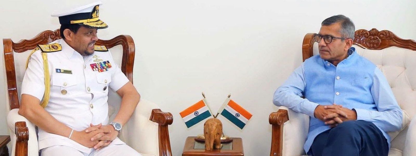 Sri Lankan Navy Chief Meets Indian Defence Sec.